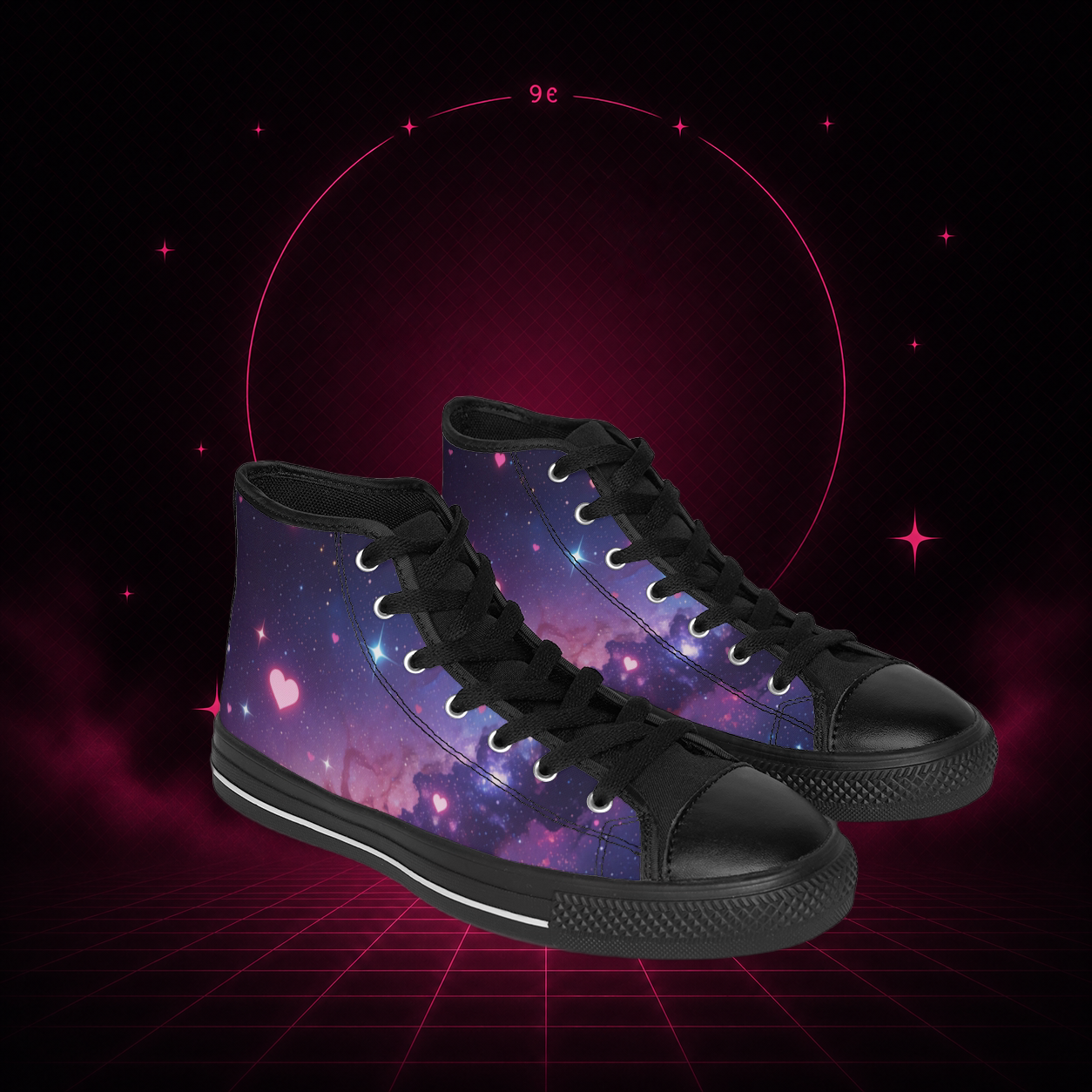 Galaxy Heart High-Top Sneakers