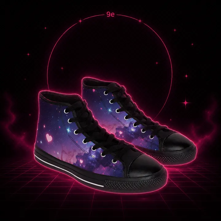Galaxy Heart High-Top Sneakers