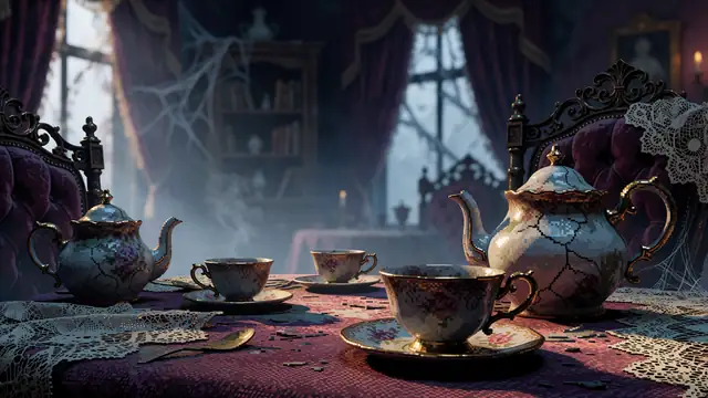 Gothic Tea Room — gothic, dark, spooky wallpaper
