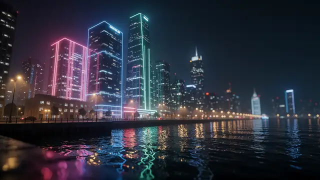 Neon City Reflections — cyberpunk, neon, city wallpaper