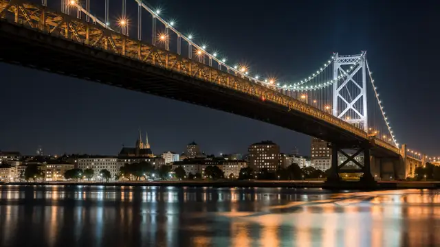 Night Bridge Lights — city, night, urban wallpaper