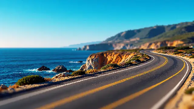 Coastal Highway — ocean, nature, retro wallpaper