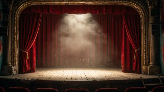 Velvet Theater Stage — gothic, vintage, dark wallpaper