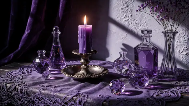 Purple Candle Altar — gothic, dark, romantic wallpaper