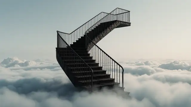 Staircase Above Clouds — fantasy, sky, clouds wallpaper