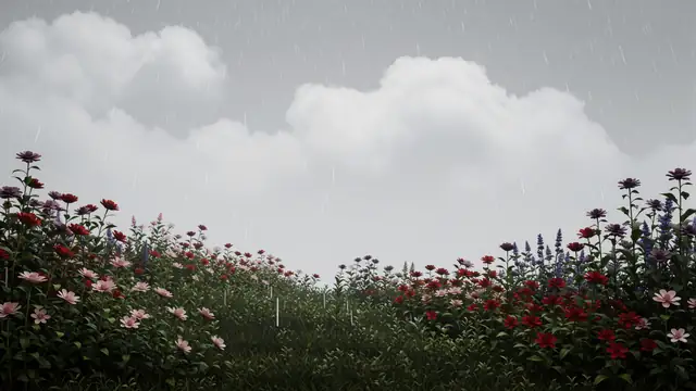 Flowers in the Rain — flowers, rain, nature wallpaper