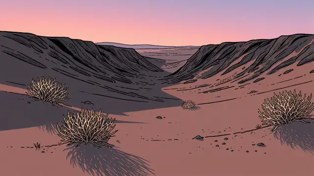 Dusk Canyon — desert, sunset, mountains wallpaper