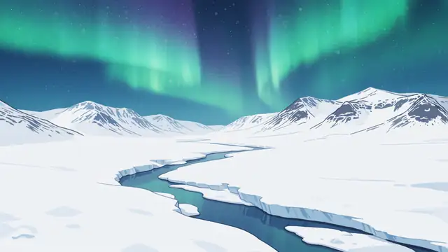Aurora River — aurora, snow, winter wallpaper