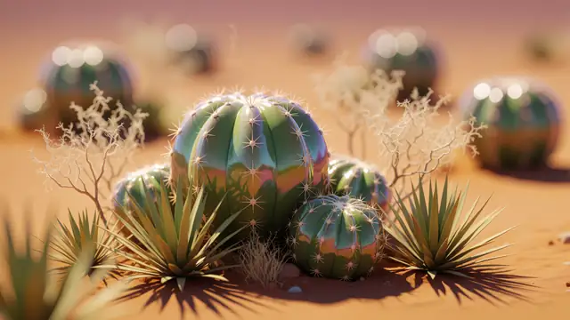 Chrome Cactus — desert, cactus, nature wallpaper