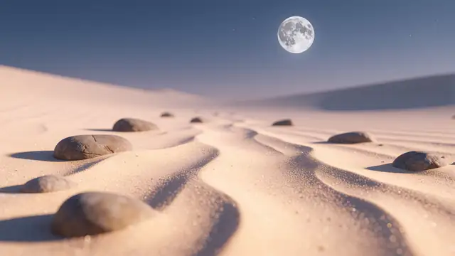 Moonlit Dunes — desert, moon, night wallpaper
