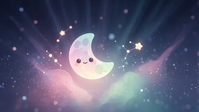 Sleepy Crescent Moon — moon, cute, kawaii wallpaper